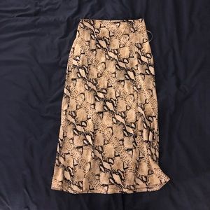 Snake skin midi skirt